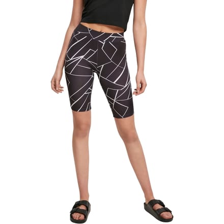 Urban Classics - AOP Geometric 2-Pack Korte cycle broek - S - Zwart