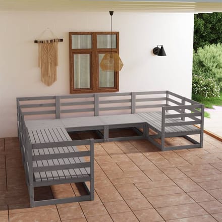 vidaXL - 8-delige - Loungeset - massief - grenenhout