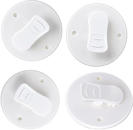 Dailygoods- Douchegordijnclips 4 Stuks - Zelfklevend
