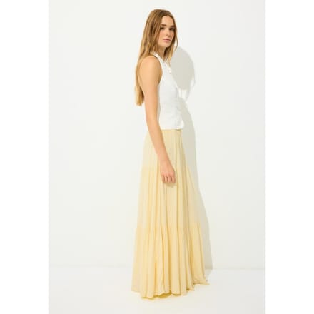 Stradivarius Halflange boerenrok  Pastelgeel M