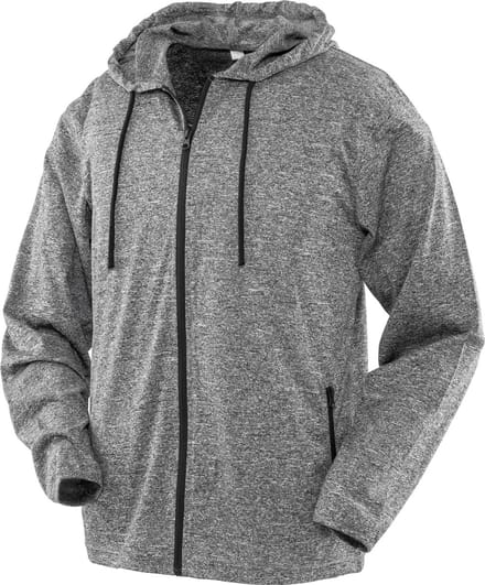 Spiro Mens hooded tee-jacket S277M - Grey / Black - M