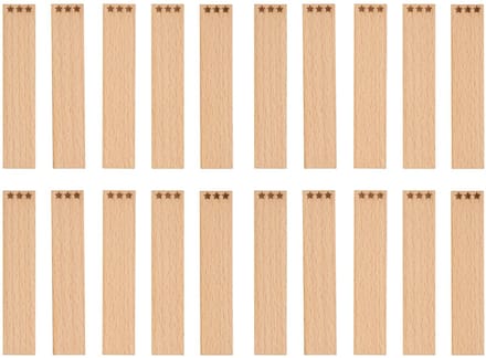 TopWosk - Houten Wicks - Sterren Gravure - 100x20x1 mm - 20 stuks