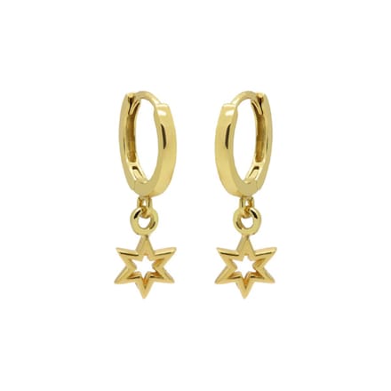 Karma hinged hoops symbool symbols 6 point open star Goud A56GP