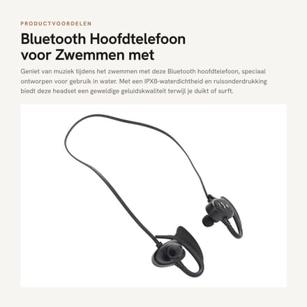 Dailygoods - Bluetooth Hoofdtelefoon voor Zwemmen met Ruisonderdrukking