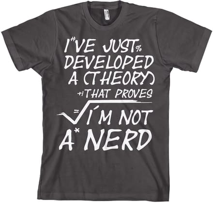 Hybris T-shirt ‘A Theory I'm Not A Nerd’ SH-1-15370-H18-17