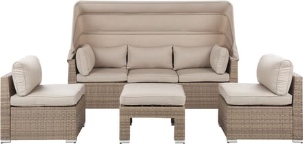 COCCOLIA - Loungeset voor 5 - Lichtbruin - PE rotan