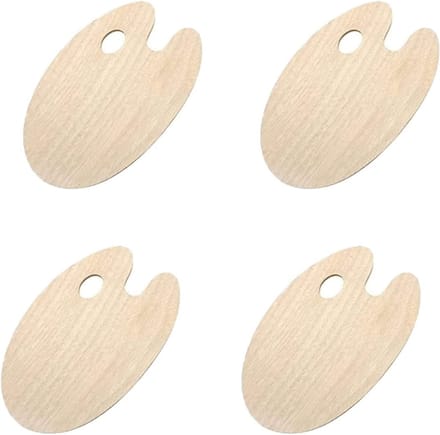 Dailygoody - Houten schilderpalet - 4 stuks - Ideaal voor aquarel