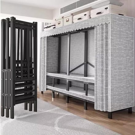 Robuuste Draagbare Kledingkast 125 cm - 125 cm – Opvouwbaar Vrijstaand - Medahomestore