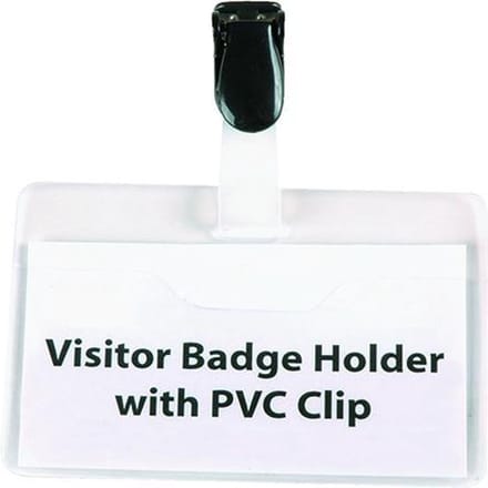 Badge bezoekers met Clip 60x90 mm Visitekaart