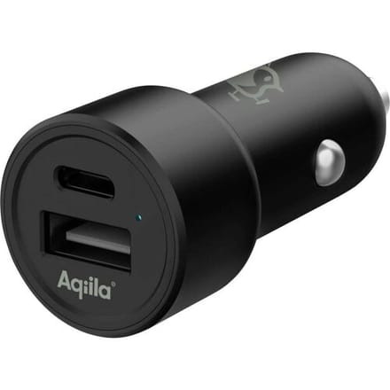 Aqiila CC2 Laadadapter 32 W 1x USB-A, 1x USB-C Quick Charge 3.0, USB PD Zwart Auto, Vrachtwagen USB Power Delivery (USB-PD), Snellader