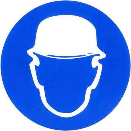 Pickup Pictogram rond diameter 15 cm - Veiligheidshelm dragen