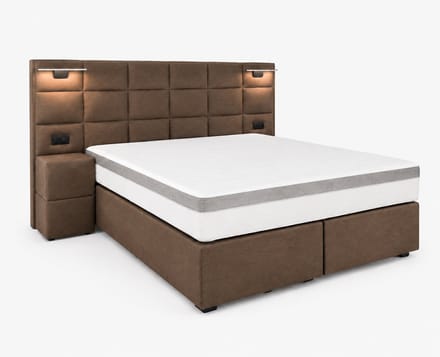 Opberg Boxspring Évora - 180x200 Compleet - Bruin - Luxe Living Home