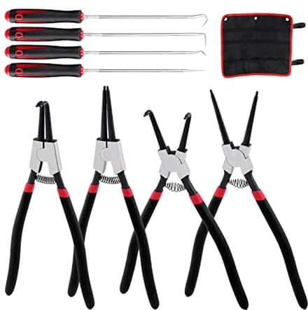 Set van 9 Stuks Snap Ring Tangen en Haak en Pick Set voor Borgringen