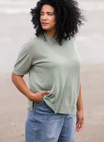 YEST CURVE Willemina Tops - Slate Green - maat 2(50)