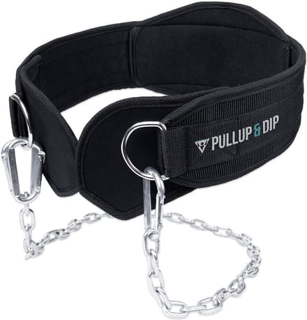 PULLUP & DIP Pro - Premium Dip Belt - Belastbaar tot 250 kg - Inclusief 100 cm Ketting - Anatomisch Gevormd Rugstuk