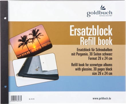 Goldbuch navulboek         29x24 30 bladen zwart + schroeven83076