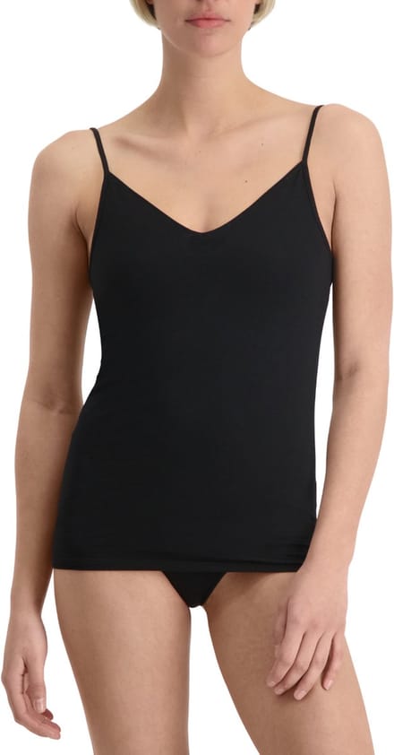 Noshirt Spaghetti Top - Lite Cotton - Dames Top - Deep V - Zwart - Maat XS