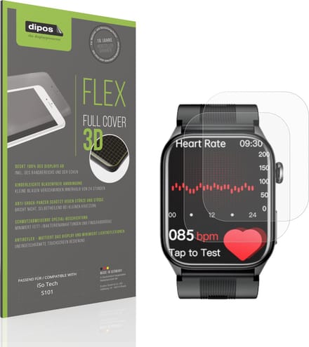 dipos FLEX – 2x Matte Screenprotector geschikt voor iSo Tech S101 | Volledige Schermbescherming | Case-Friendly