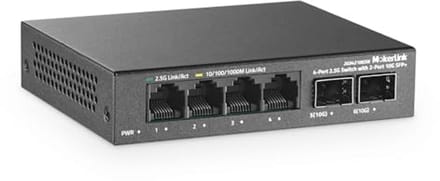 4-poorts 2.5G ethernet switch met 2x10G SFP+ slot - Fanless en compact