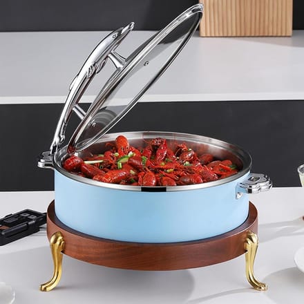 Buffet Server - Warmhoudplaat - Gerechten Warm Houden - Verstelbare Temperatuur - 800W - Blauw