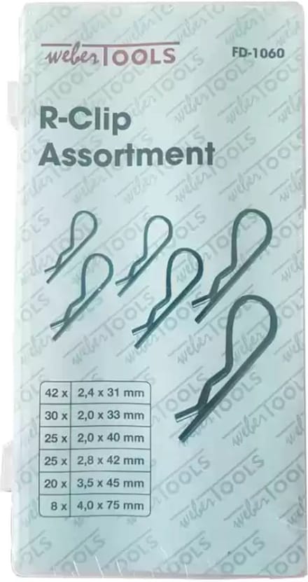 Weber Tools veerborg assortiment borgveren 150-delig R-clip split pin