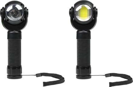 Benson Zaklamp met draaikop - LED + COB - 3 Watt - 200 lumen - zwart