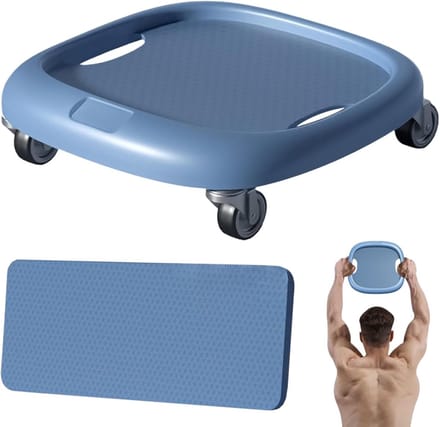 Buikspierwiel - Buiktrainer Core - Krachttraining Thuis - Compact Ontwerp - 28 cm Wiel - Blauw