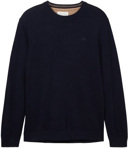 Tom Tailor - Gebreide trui van katoen - Maat XL - Knitted Navy Melange