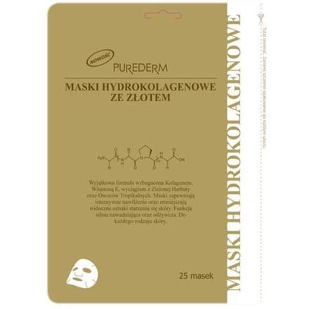 PUREDERM Masques en tissu hydrocolloïdes à l'or, 25 pièces. or ambré