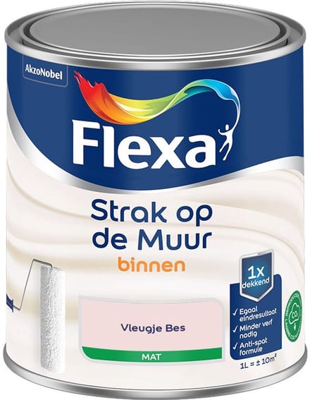 Flexa - Strak Op De Muur Binnen Mat - Vleugje Bes - Mengverf - 1 L