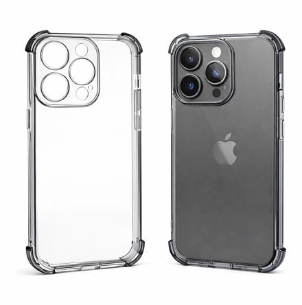 iPhone 13 Pro Siliconen hoesje - transparant met zwarte gloed