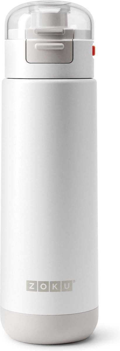 Drinkfles 500 ml, RVS, Wit - Zoku | Sport