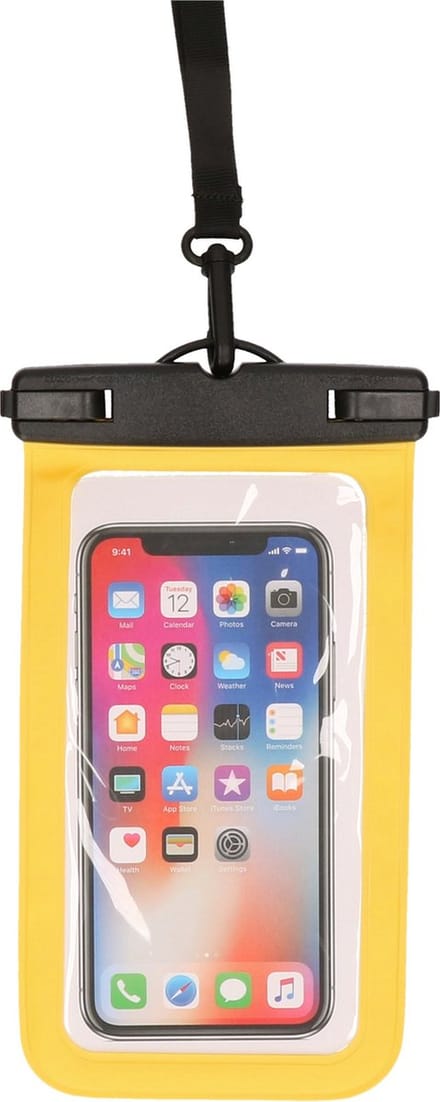 Bellatio Design waterdicht telefoonhoesje - geel - geschikt tot 6 inch - universeel