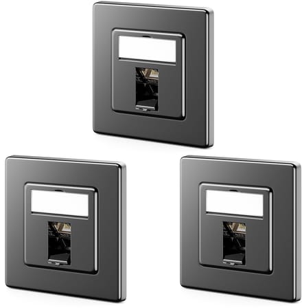 Netwerk Contactdoos - LAN Aansluiting - Netwerk Installatie - CAT 7 Module - 80x80mm Inbouw - Zwart