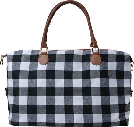 Clayre & Eef Reistas 56x35 cm Wit Zwart Synthetisch Tas