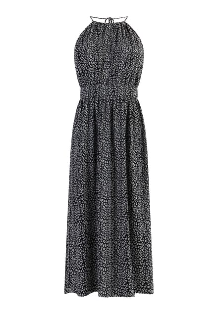 Faina Midi-jurk van chiffon Dames zwart wit