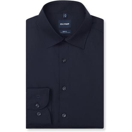 OLYMP Level Five Overhemd, Body Fit, Kent, Marineblauw