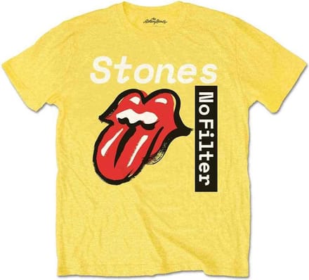 The Rolling Stones - No Filter Text Heren T-shirt - 2XL - Geel