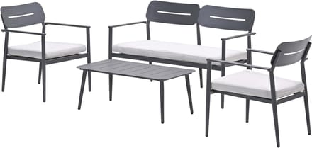 Morella loungeset - 4-delig - carbon black - valley sand