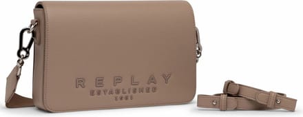 REPLAY Schoudertas Crossbody Bag Pale Grey Brown Beige