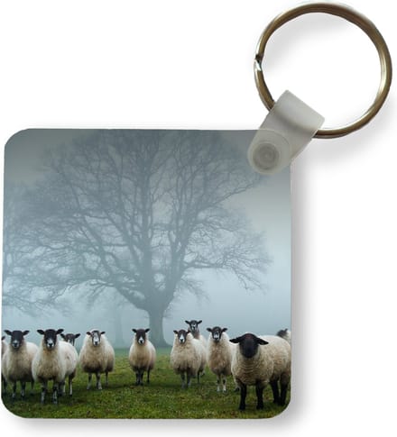 Sleutelhanger - Uitdeelcadeautjes - Schapen - Boom - Mist - Plastic
