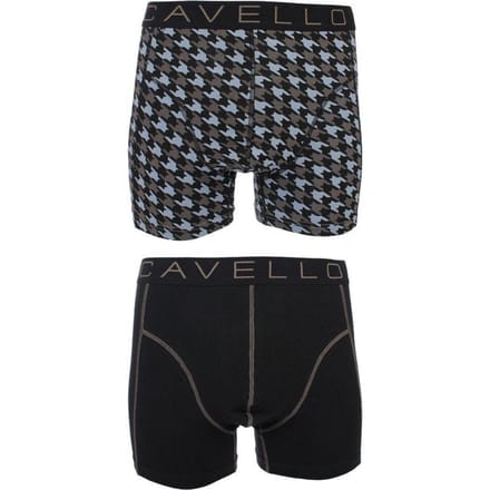Cavello - 2-pack Boxershorts Zwart / Pepita Print - S