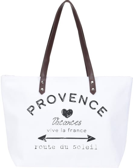 Strandtas Provence wit - 31 x 45 cm - Strandshoppers - van polyester