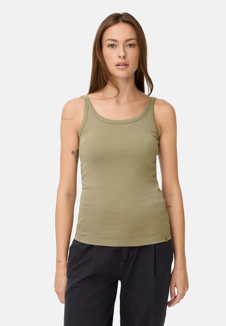 camel active Top van puur katoen - Maat womenswear-M - Licht kaki
