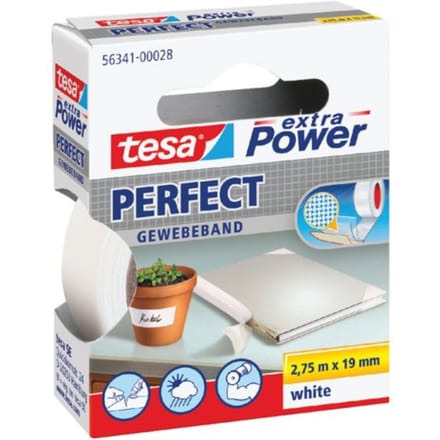 Tesa Extra Power Perfect Plakband - Wit - 19 mm x 2,75 m