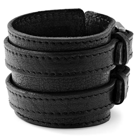Gladius | Brede Zwarte Gesp Armband van Volnerf Buffelleer