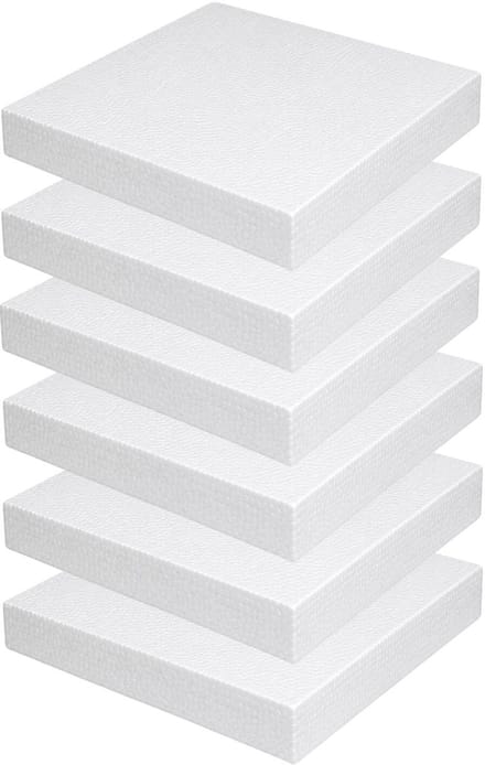 Piepschuim vormen - vierkant - 6x - 20 x 20 x 3 cm - styropor hobby / DIY vorm - basis knutselfiguren