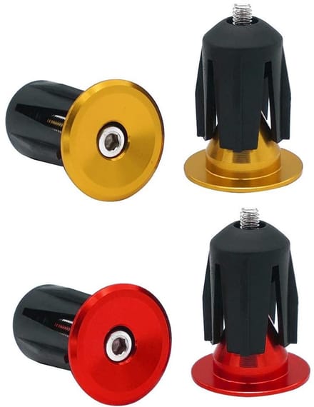Fietsstuur Einddoppen - Stuurgrepen Set - Fiets Bescherming - Aluminium Legering - 2 Paar - Goud Rood
