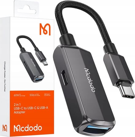 Mcdodo® Adapter Usb c naar USB-A - Kabel - Snelladen - 480Mbps - 60W