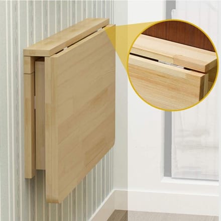 Klaptafel Hout - Wandtafel Bureau - Ruimte Besparen - Inklapbaar Ontwerp - Compact - Houtkleur